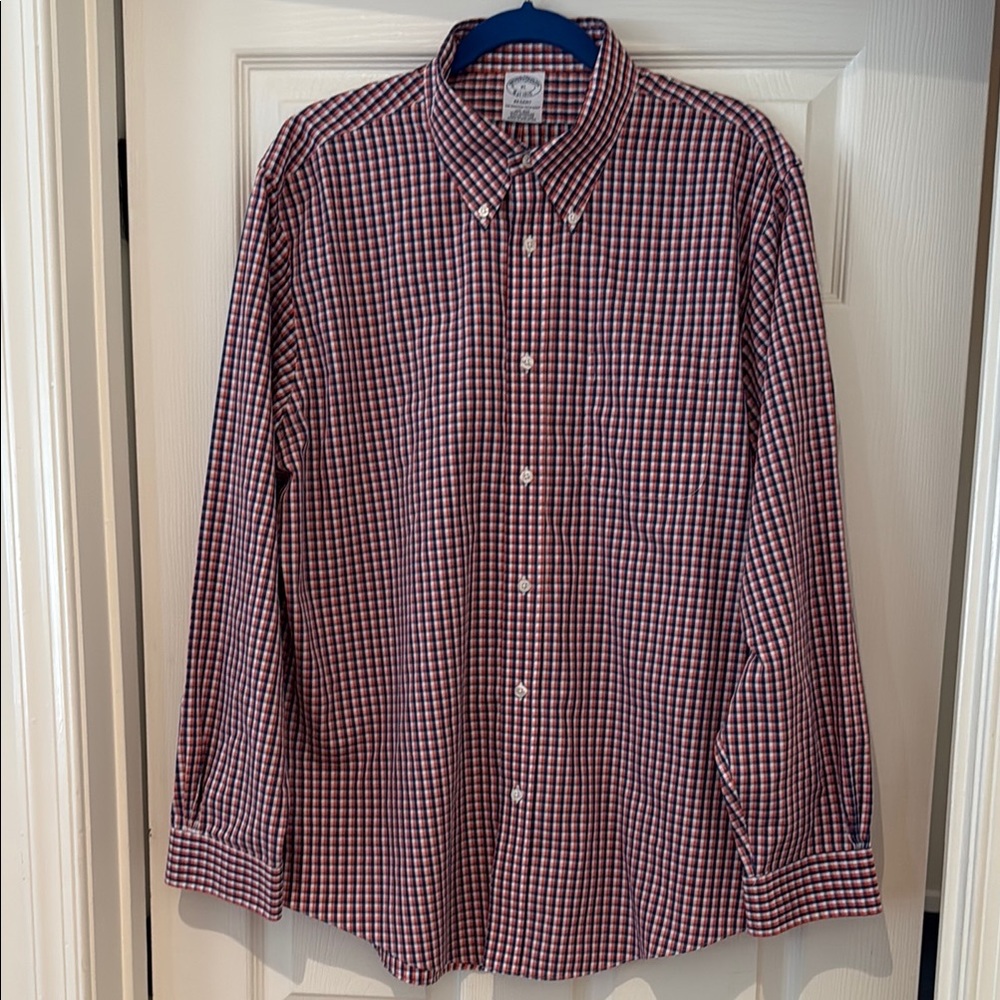 Brooks Brothers Red and Blue Casual Button Down Shirt